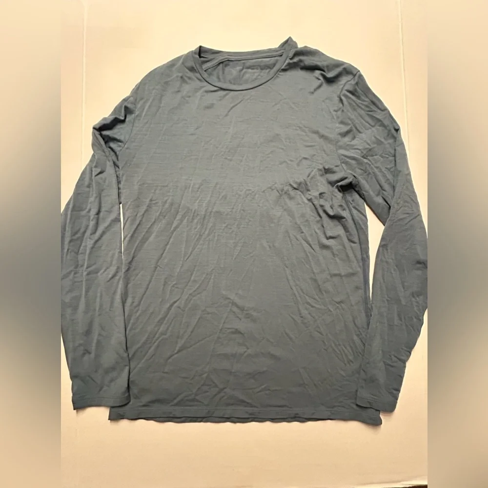 Men’s Icebreaker Merino Wool Long Sleeve T-Shirt Size Large Blue